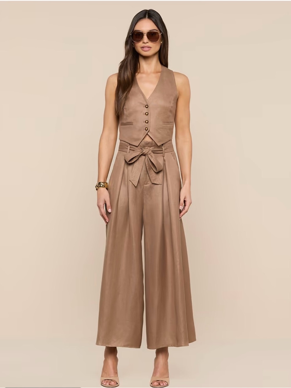 NWT L'AGENCE Jianna Sleeveless Vest in barley
